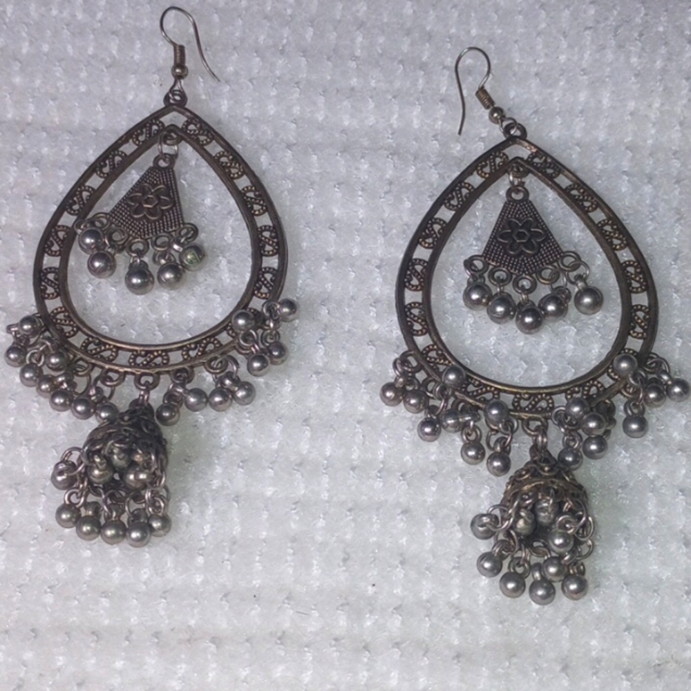 Authentic Vintage double dangling Indian earrings